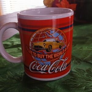 Coca-Cola Red Mug with Classic Car Graphic